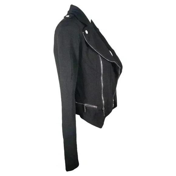 Alt. B Black Knit Moto Biker Motorcycle Jacket Size Small Grunge - Picture 4 of 14
